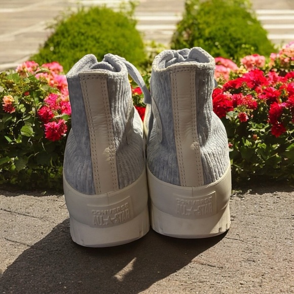 Converse Light Blue High-Top Sneakers with Rugged Lug Sole - Picture 8 of 9